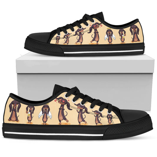 Dancing Dachshund Women's Low Top Sneakers