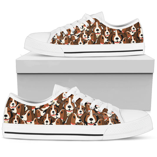 Women's Low top Sneakers for Basset Hound Lovers