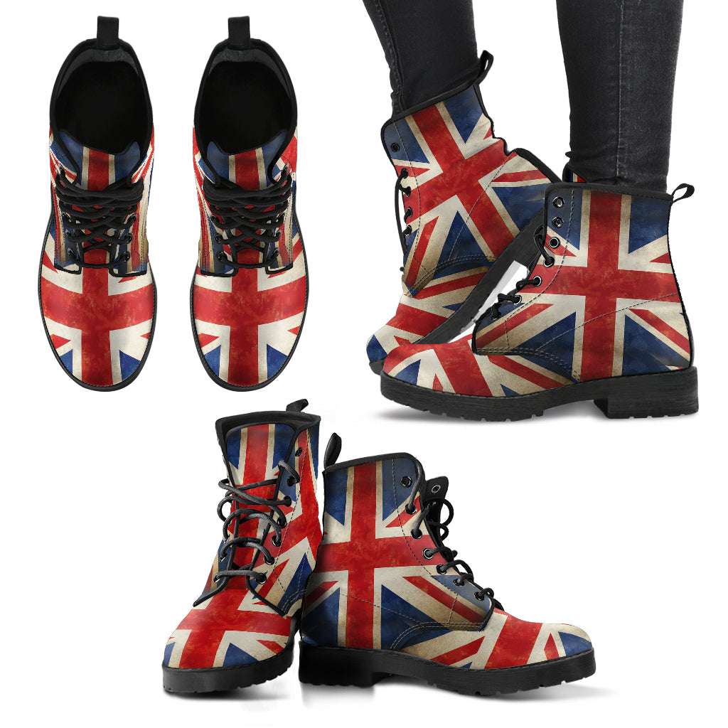 British Union Jack Vegan Leather Boots