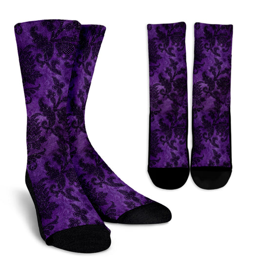 Purple Gothic Pattern Women Socks