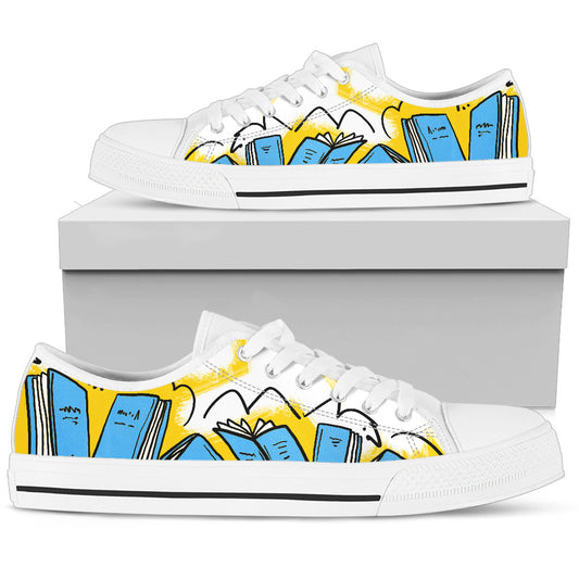 Books Blue Women's Low Top Shoes