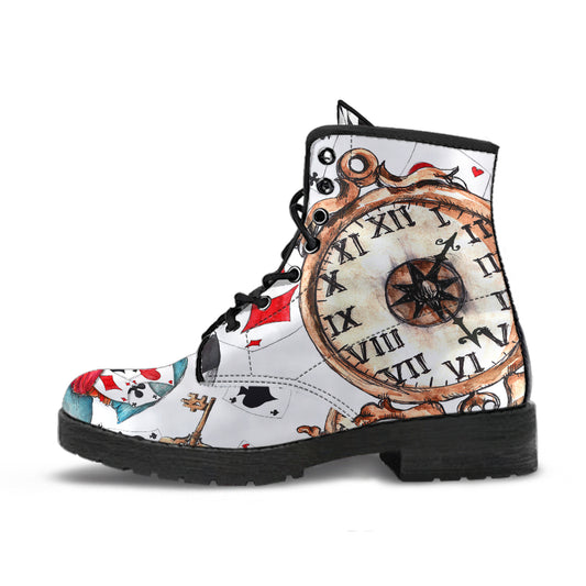 Alice in Wonderland #7 Women's Vegan Leather Combat Boots