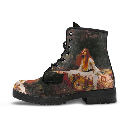 Lady of Shalott Women's Vegan Leather Combat Boots