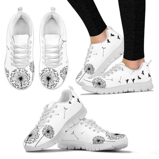 White Dandelion Women Athletic Sneakers