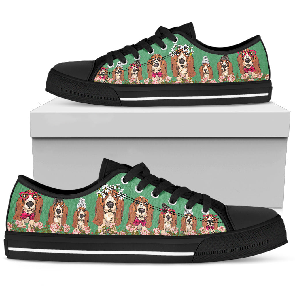 Basset Women's Low Top Shoes Animal Sneakers