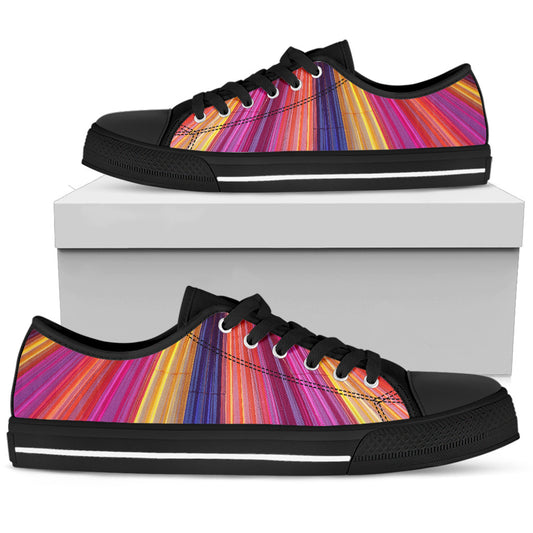 Rainbow Delight Black Women's Low Top Sneakers