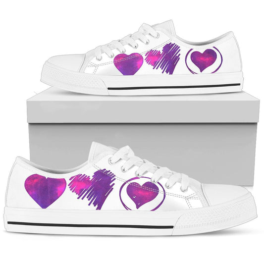 3 Purple Hearts Low Top Sneakers