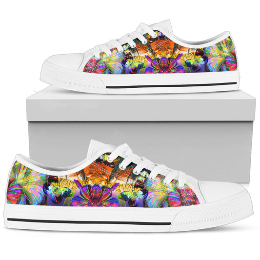 Dreamy Bright Floral Women Low Top Sneakers