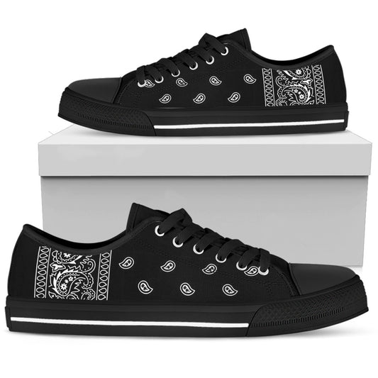 Black Bandana Low Top Sneakers