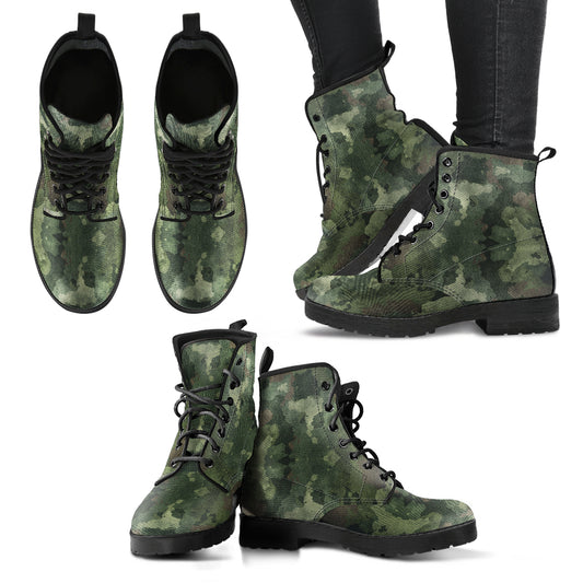 Military Handcrafted Women's Women's Vegan Leather Combat Boots