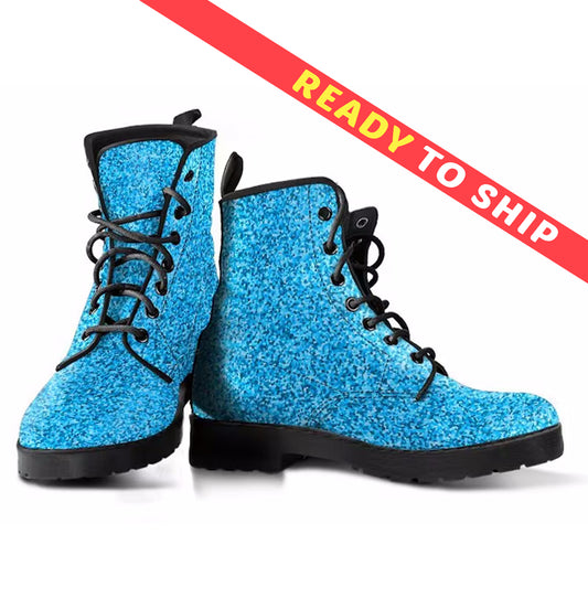 Twinkle Twinkle Little Star Women's Leather Vegan Combat Boots - READY TO SHIP