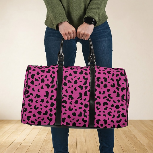 Hot Pink Leopard Women's Travel Bag