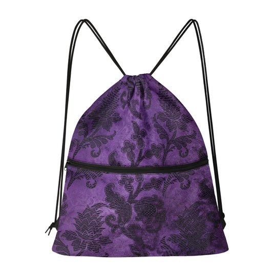 Purple Gothic pattern Women's Drawstring Backpack