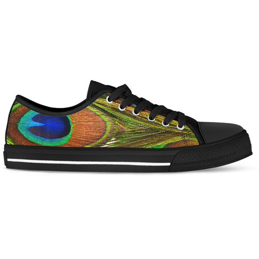 Peacock Print Shoes Women's Low Top Shoes