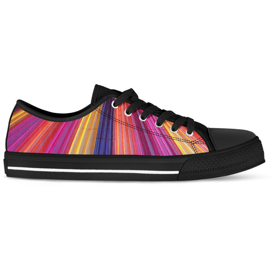 Rainbow Delight Black Women's Low Top Sneakers