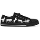 Black and White Horse Women's Low Top Shoes