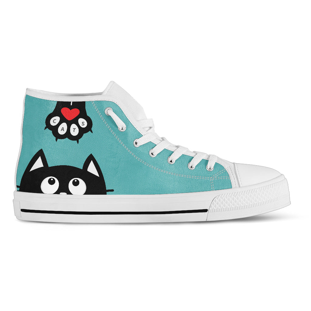 Cat Paw Women's High Top Sneakers