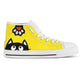 Yellow Cat Art Women High Top Women Shoes Sneakers