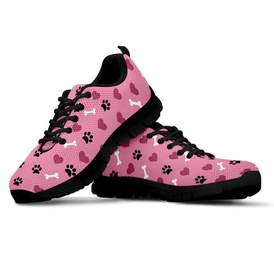 Pink Paw Prints Women's Athletic Sneakers