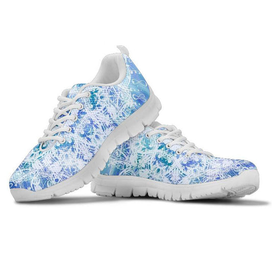 White Mandala Snowflake Festival Women's Athletic Sneakers