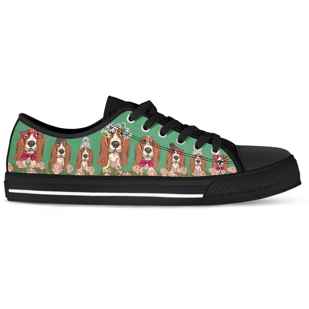 Basset Women's Low Top Shoes Animal Sneakers