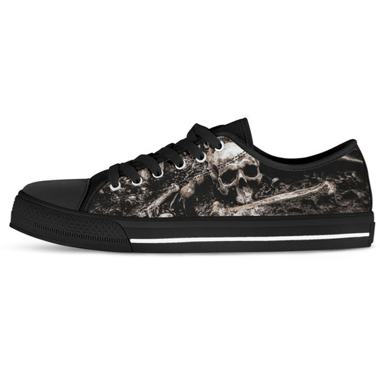 Macabre Black Women's Low Tops Shoes