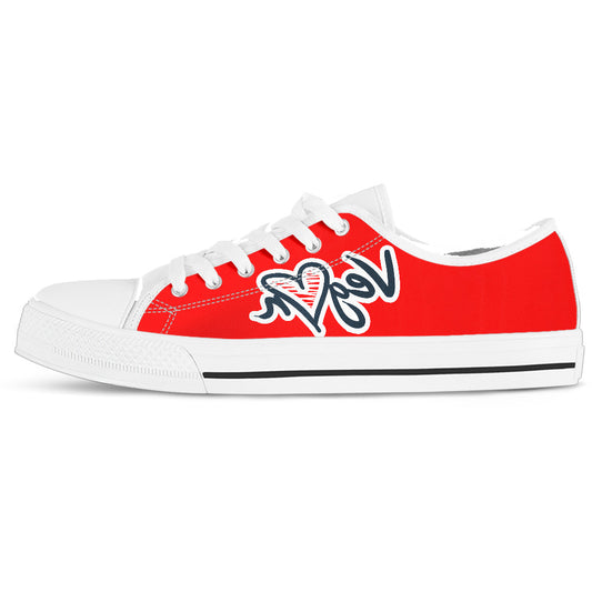 Vegan Heart Colored Women's Low Top Sneakers