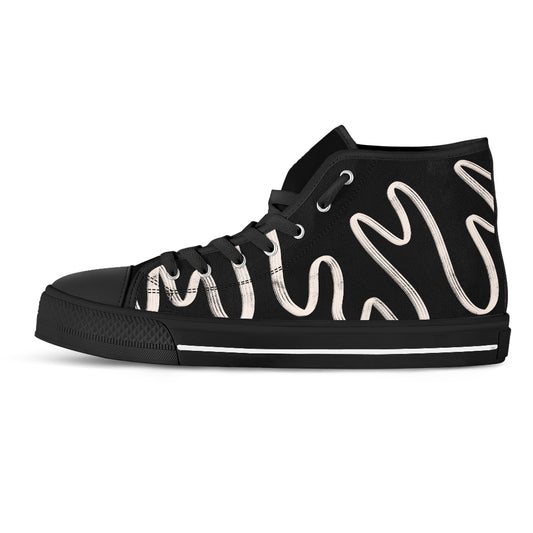 Duo Tone Squiggle Women's High Top Sneakers