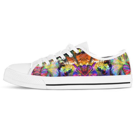 Dreamy Bright Floral Women Low Top Sneakers
