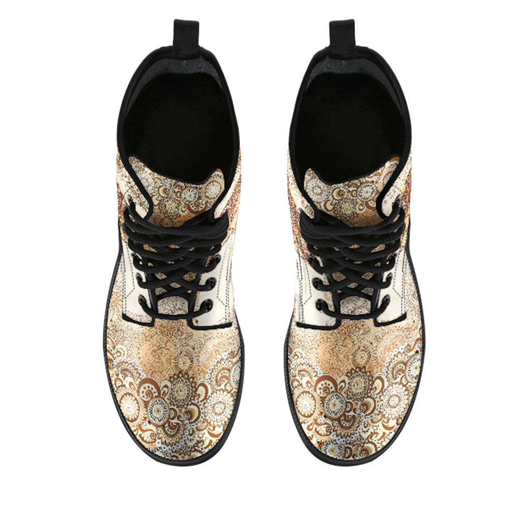 Dragonfly Paisley Handcrafted Women Vegan Leather Boots