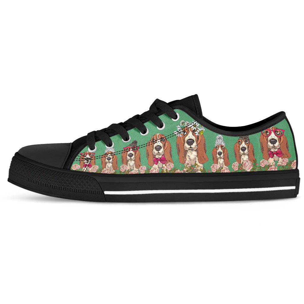 Basset Women's Low Top Shoes Animal Sneakers