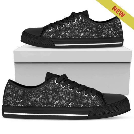 Dark Cottagecore Forest Women's Low Top Sneakers