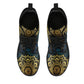 Mandala Dragonfly Gold Handcrafted Women Vegan Leather Boots