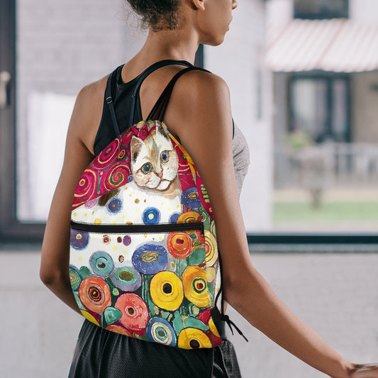 Artful Kitty Drawstring Bag Women's Drawstring Backpack