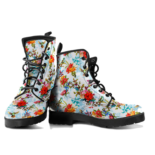 Colorful Bird Handcrafted Women Vegan Leather Boots