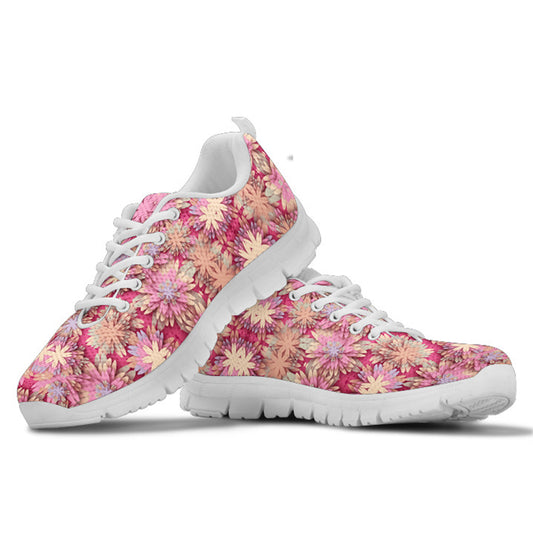 Pink Floral Women's Athletic Sneakers