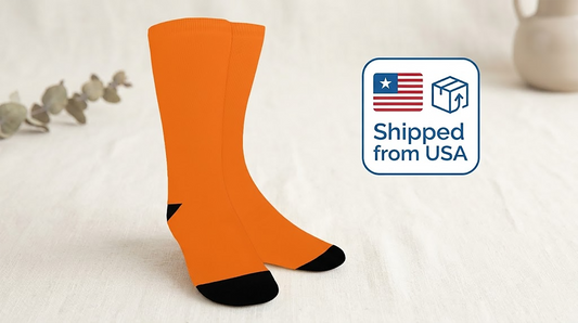 Pacific Orange Socks - Custom Socks for Women Made in USA