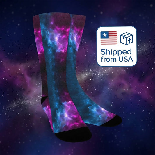 Galaxy Stars Socks - Custom Socks for Women Made in USA