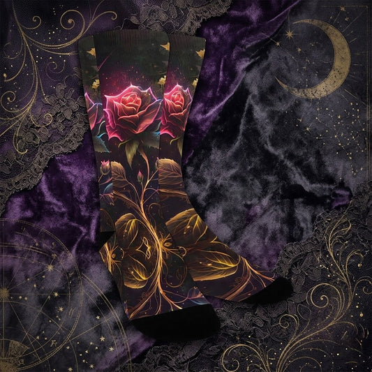 DC Rose Spells Digital Paper Women's Crew Socks