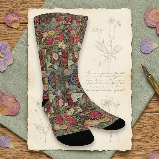 Vintage Flower Socks - Custom Socks for Women Made in USA