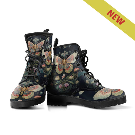 Butterfly Women's Vegan Leather Combat boots
