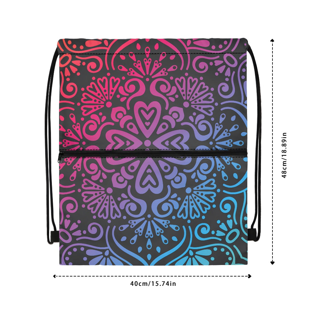 bohemian rainbow women's drawstring backpack – Sole Design Studio