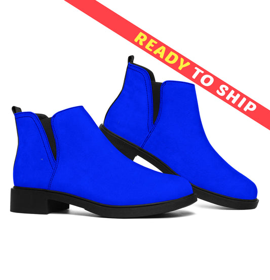 Royal Blue Suede Boots - READY TO SHIP