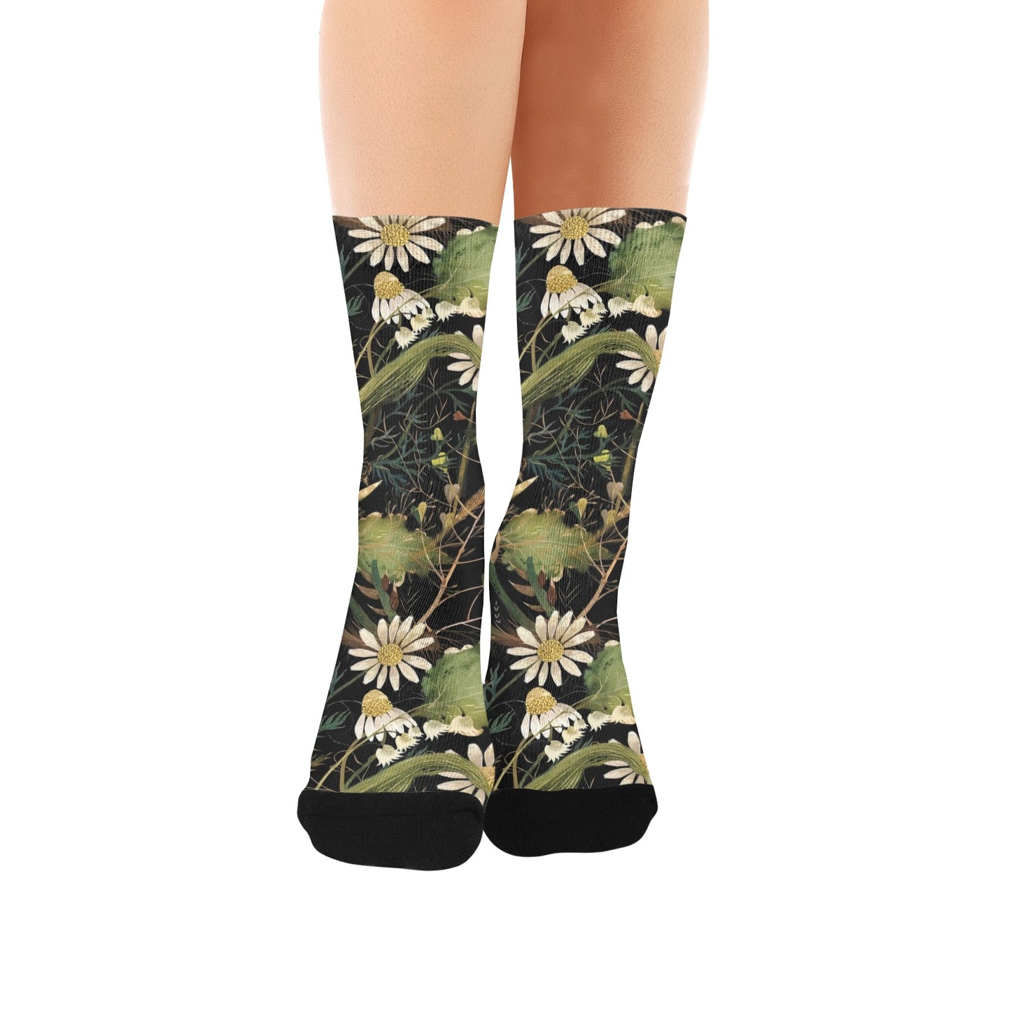 wild bloom daisy women's crew socks – Sole Design Studio