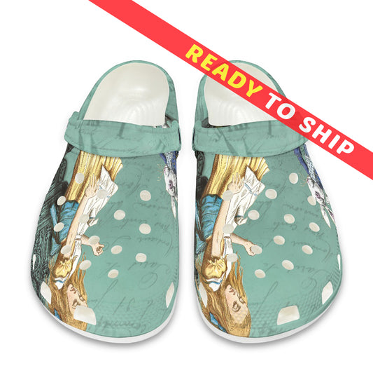 Alice in Wonderland Women's Clogs Shoes - READY TO SHIP