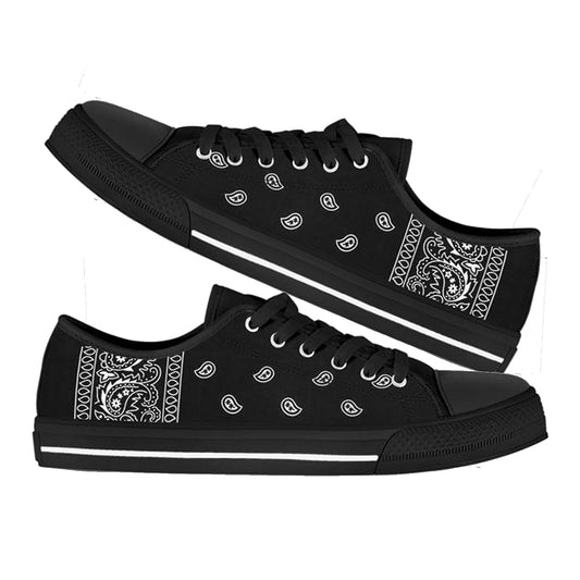 Black Bandana Low Top Sneakers