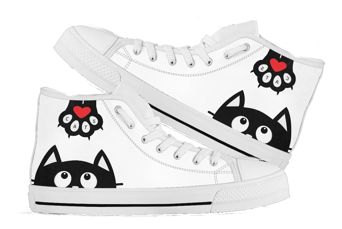 Love Cats and Claws High Top Sneakers