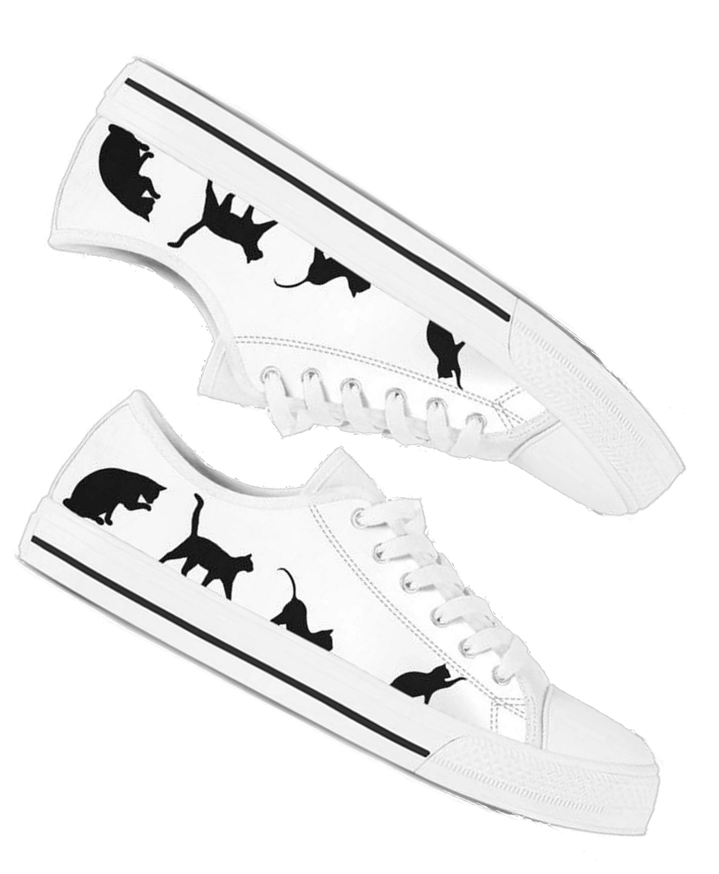 Cat Silhouettes Low Top Sneakers