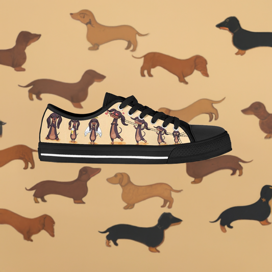 Dancing Dachshund Women's Low Top Sneakers