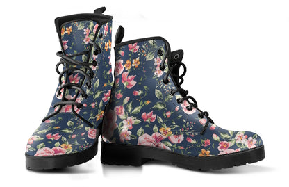 Perfect Pink Petals on Muted Blue Boots